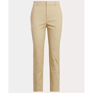 Ralph Lauren Double Faced Stretch Cotton Pants Tan Dress Ankle Womens Size 16